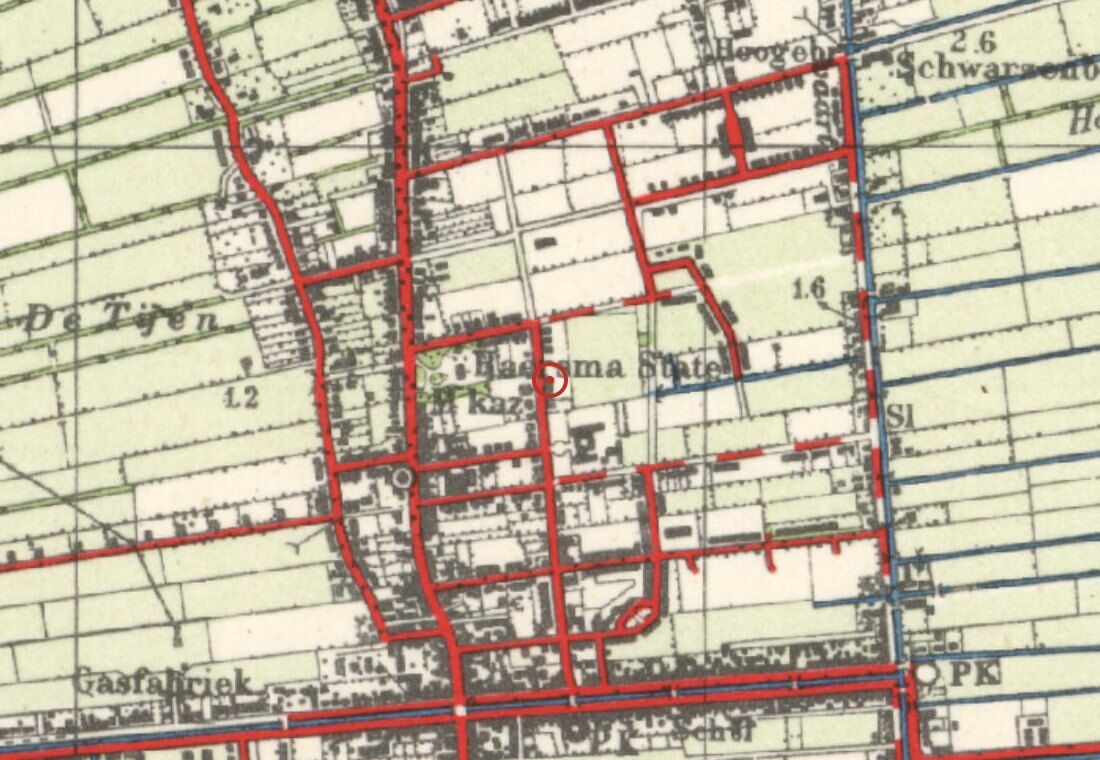 Topografische kaart rond 1955