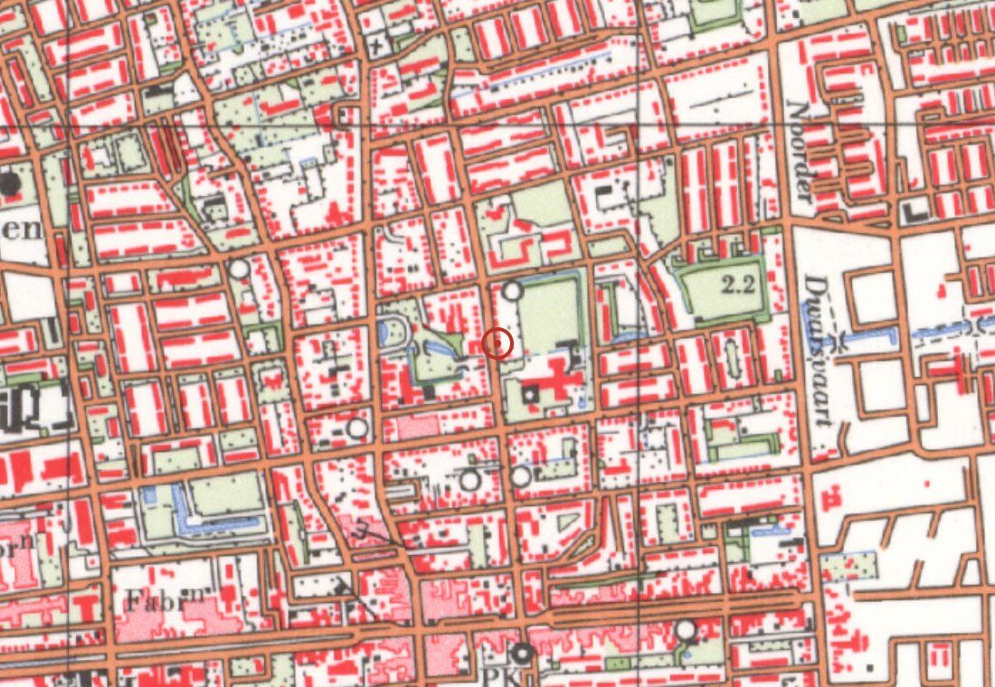 Topografische kaart rond 1975