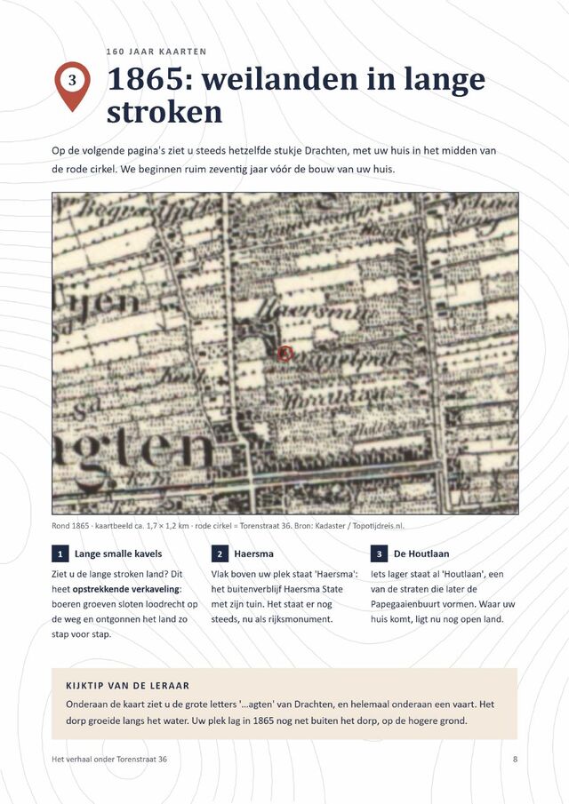 Pagina met de historische kaart van 1865